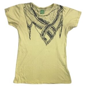 Spark In The Dark Yellow Short Sleeve Tee faux scarf gray crewneck